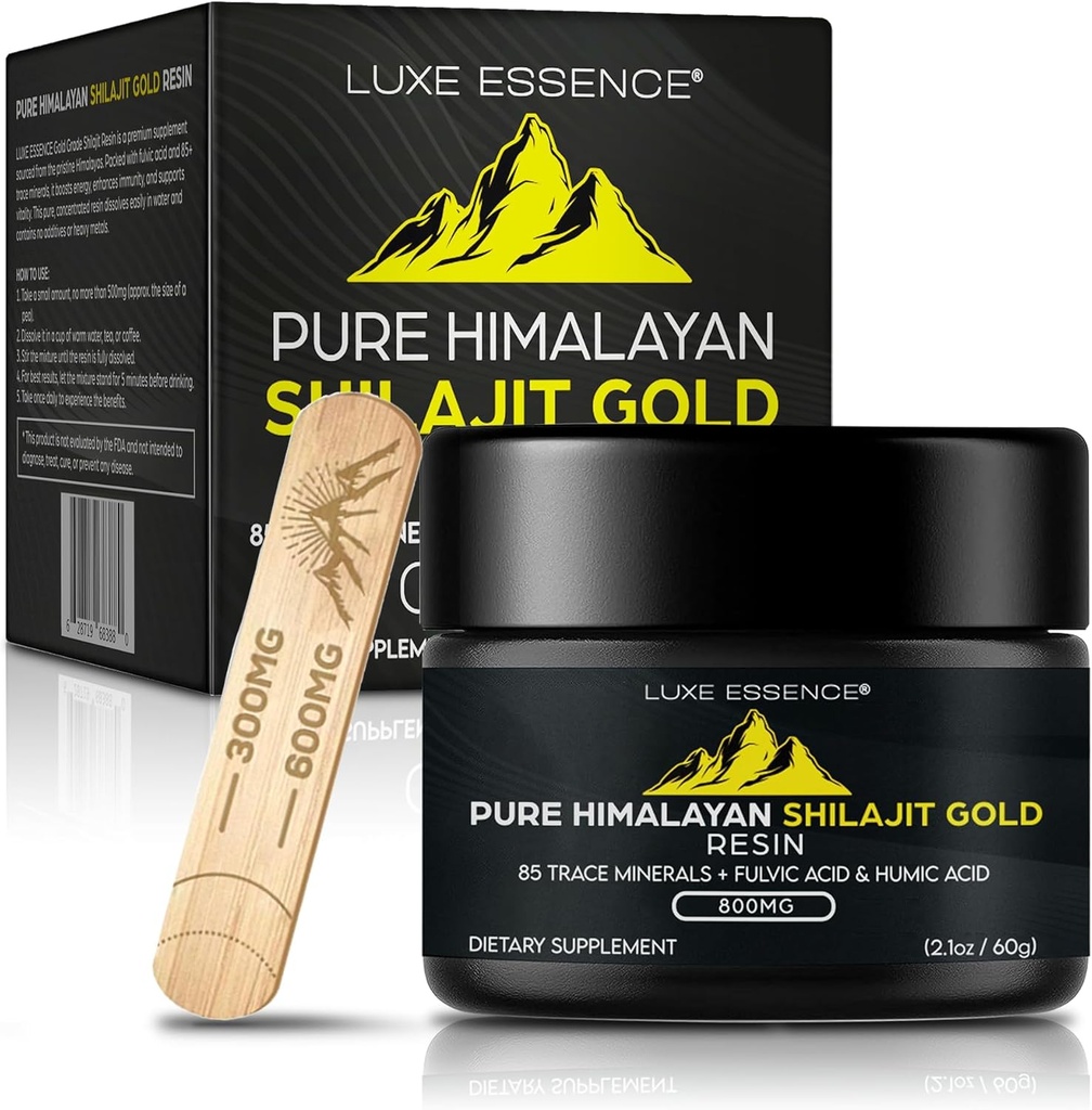 Puro Himalayan Orgánica Shilajit Resin ← 800mg Potency Gold Grade ← Fuente Natural del Ácido Fulvico " Trace Minerals "  durable Plant-Based ← Non-GMO  durable 60g