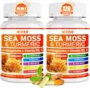 Sea Moss Capsules - Irish Sea Moss con Turmeric Plus Ashwagandha, Black See Oil, Bladderwrack, Burdock Root,Vitamin C & D3, ACV Chlorophyll 120Cts