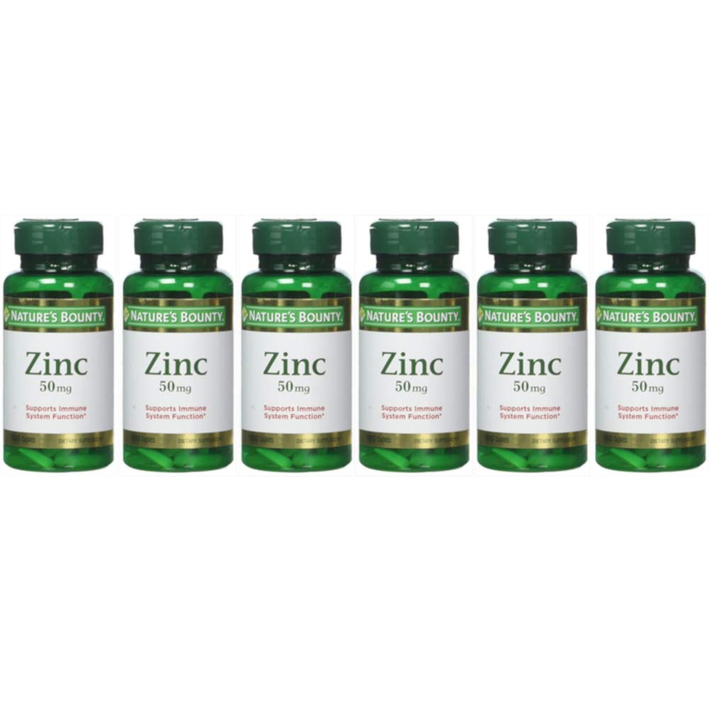 Bounty Zinc 50 mg Caplets 100 ea Pack de 6
