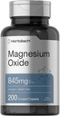 Oxido de magnesio de Horbäach TEN 845 mg TENIDO 200 Caplets Coated TEN Vegetariano, No GMO, y Gluten Suplemento Libre