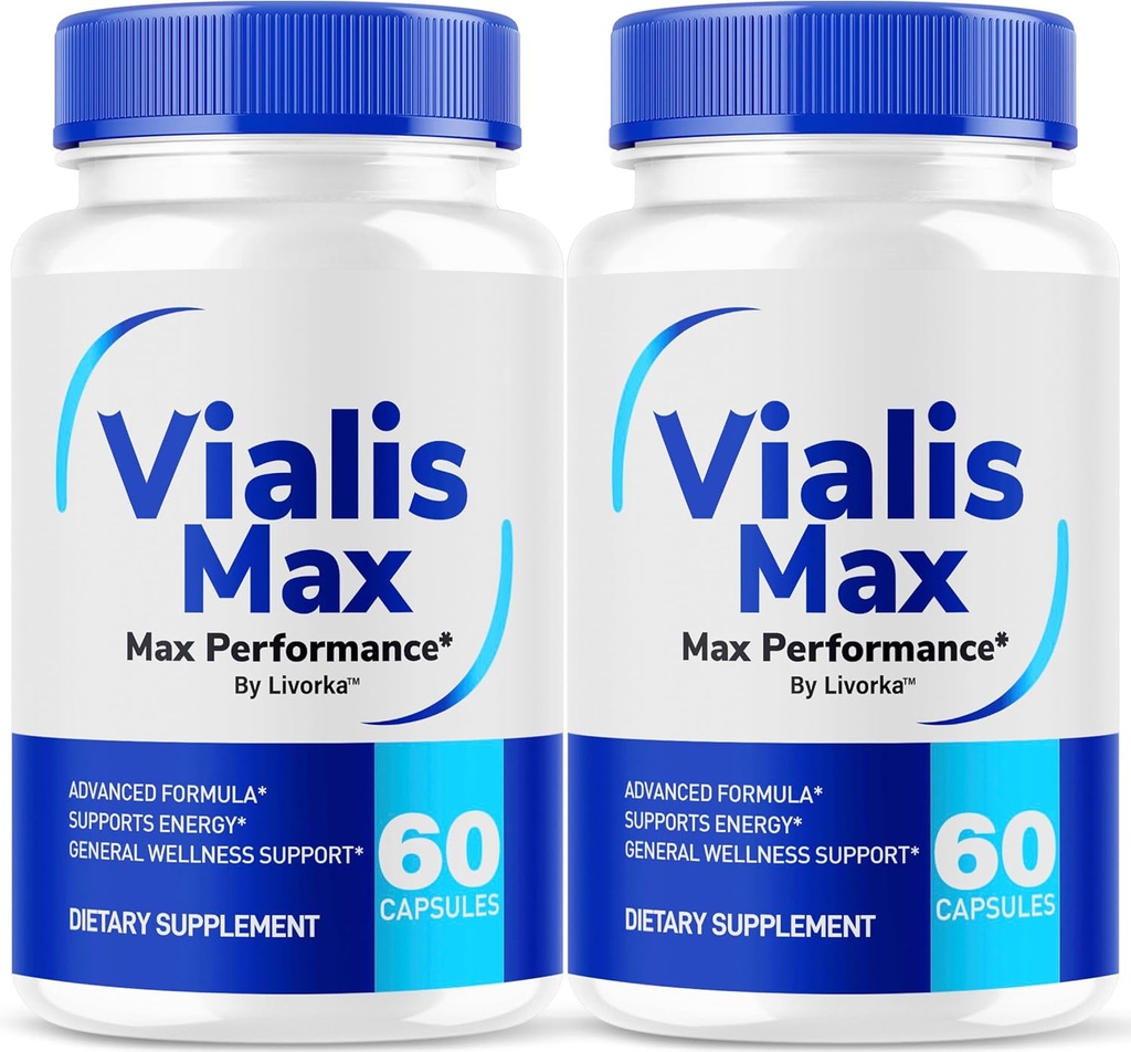 (2 Pack) Vialis Max Pills for Hombre - Official Vialis Max Premium Male Support Formula for Fast Acting Energy, Endurance and Performance, VialisMax Capsules Advanced Formula, 120 Capsules for 2 Months