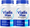 (2 Pack) Vialis Max Pills for Hombre - Official Vialis Max Premium Male Support Formula for Fast Acting Energy, Endurance and Performance, VialisMax Capsules Advanced Formula, 120 Capsules for 2 Months