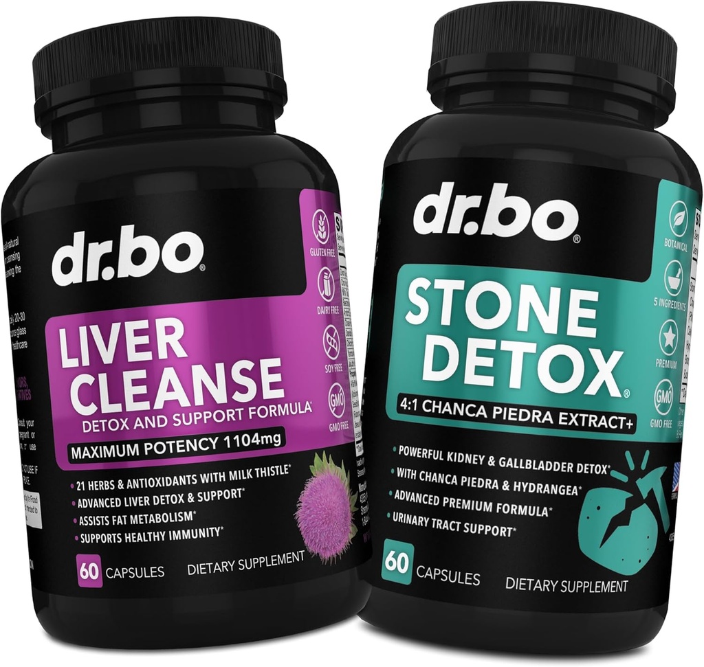 Liver Cleanse & Stone Detox Support Suplemento - Liver Kidney Cleanse Detox, Gallbladder Fórmula - Stone Breaker Chanca Piedra, Natural Gallstones Kidney Stones Dissolver Suplementos