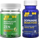 NATURAL STACKS Magnesium Zen Gummies + Dopamine Brain Food Bundle - Focus & Relax Support* - 90 Total Pieces