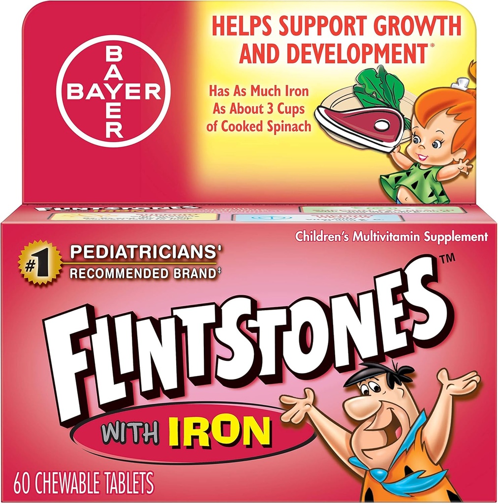 Flintstones Multivitamina para niños Más tablas de acero inoxidable, 60 puntos (Pack of 3)