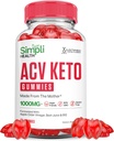 Simpli Health Keto ACV Gummies Advanced Formula 1000MG Ketonature Keto Gummies Apple Sider Vinegar Fórmulada con Pomegranate Beet Juice Powder B12 Vegan No GMO 60 Gummys