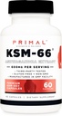 Primal KSM-66 Ashwagandha Complejo (60 cápsulas / 60 servidumbres, 600 mg por servidumbre) - KSM-66 Ashwagandha con extracto de cobre negro, libre de gluten, no Gluten