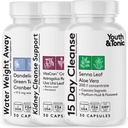 Youth ' Tonic Soporte completo de desintoxicación multiorgan – 15 días limpiador de colon " Gut Detox, saneamiento de los riñones, equilibrio de agua " salud del hígado, 90 pastillas para mujeres y hombres