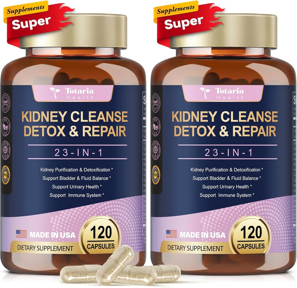 (2 P) Kidney " Liver Cleanse Detox " Repair Capsules, Chanca Piedra " Cranberry Pills for Liver " Kidney Support Supplement Extra Strength for Stones Dissolver, Urinary Tract Health for Woman