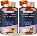 (2 P) Kidney " Liver Cleanse Detox " Repair Capsules, Chanca Piedra " Cranberry Pills for Liver " Kidney Support Supplement Extra Strength for Stones Dissolver, Urinary Tract Health for Woman