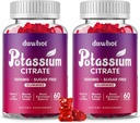 Citrato de potasio 1000mg Gummies, Suplemento de Potasio para Adultos Mujeres & Hombres, Apoyo Leg Cramps & Muscle Health, 120 Chewables
