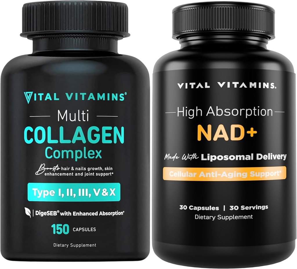 Vitaminas Vitales cápsulas de colágeno + suplemento NAD+