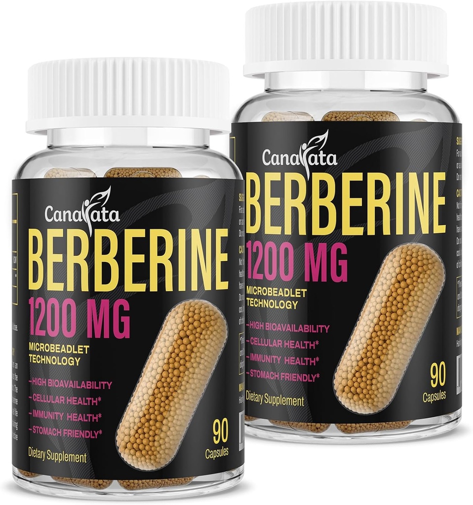 Suplemento bereberina 1200mg - alta biodisponibilidad Berberine HCL Microlets,GLP-1 & AMPK Activador para Mujeres Hombres 180 cápsulas Vegan
