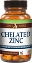 Suzy Cohen Chelated Zinc Suplementos - 60 Capsules Gentle on The Stomach - Zinc es para el crecimiento de células sanas y la formación de ADN - Apoyos Función de inmunodeficiencia saludable y la salud de la piel