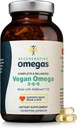 Ahiflower Oil Softgels Complete and Balanced Vegan Omega 3-6-9 ácidos grasos esenciales sin base de pescado fuente de grasas veganos 120 Vegan softgels