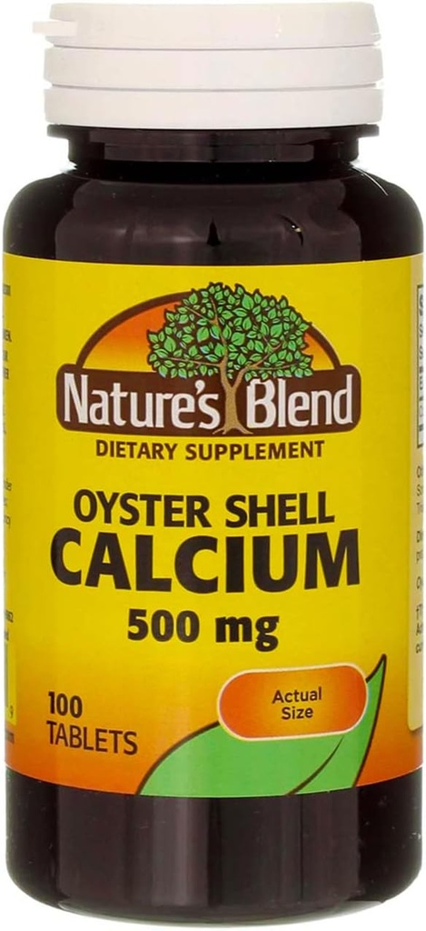 Calcio de ostras Blend de la naturaleza 500 mg Tabletas - 100 ct, Pack de 2