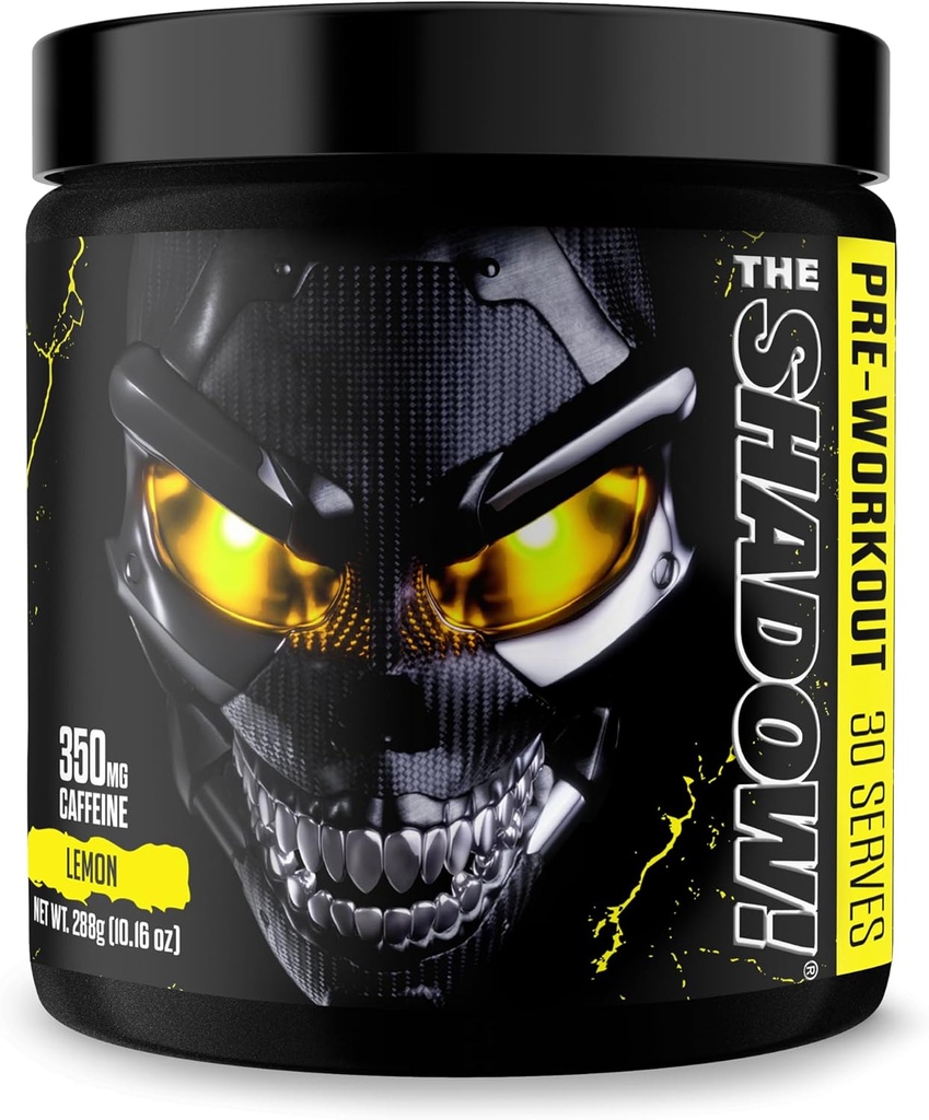 JNX SPORTS La Sombra! 350mg de Caffeine Hard Core Preworkout - Lemon 30 Servings ¦ Energía Eléctrica, Mental Focus & Superhuman Strength for Men & Women