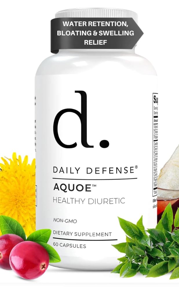 Píldoras diuréticas - Píldoras de arándano con té verde, dandelión, vinagre de manzana &amp; Más - Píldoras de agua de AQUOE para soplar &amp; Fitness - Píldoras de agua por defensa diaria, 60 cápsulas