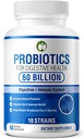 Probióticos para la salud digestiva 60 cápsulas ← 60 billón CFU Científicamente Formulado Multi Strain Probiótico Blend tención Suplementos orgánicos con prebióticos para hombres y mujeres (60 probióticos de billón)