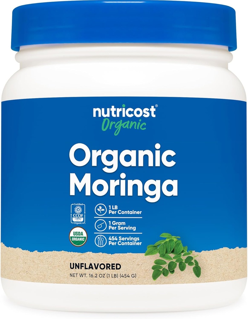 Nutricost Organic Moringa Powder 1LB (16oz) - Gluten Free, Non-GMO, Vegetarian Amistad