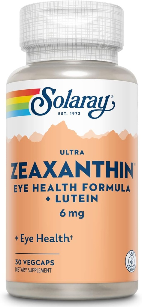 SOLARAY Ultra Zeaxanthin 6 mg  Eye Health & Macular Support Fórmula con Lutein, Bilberry & Blueberry