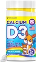 Calcium D3 Chewable Tablets for Kids – 640 mg Calcium & 320 IU Vitamin D3 – Non-GMO, Milk Flavor – Bone & Teeth Support Supplement – 90 Tablets for Ages 2+