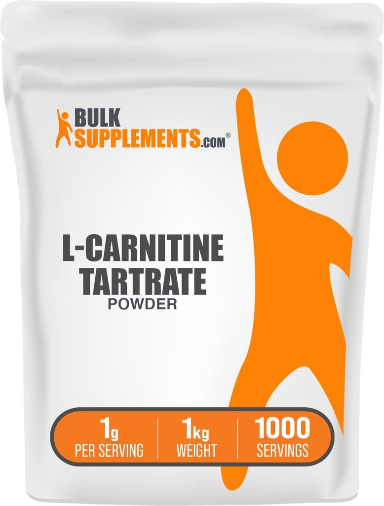 BulkSupplements.com L-Carnitina Tartrate Powder - Amino Acid Powder, Carnitine Supplement - Unflavored & Gluten Free, 1g per Serving, 1kg (Pack of 5) (11 lbs)