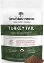 Setas reales Turquía Tail Mushroom Powder - Extracto orgánico de hongos para el bienestar diario Gut Harmony, " Energy Support with Beta Glucans – Vegan, Non-GMO, 45 Servings Functional Supplement