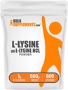 BulkSupplements.com L-Lysine Powder - Suplemento de Lysine, Amino Acido Esencial, para Soporte Inmunitario - Gluten Free, 1g por Serving, 500g (1.1 lbs) (Pack of 1)