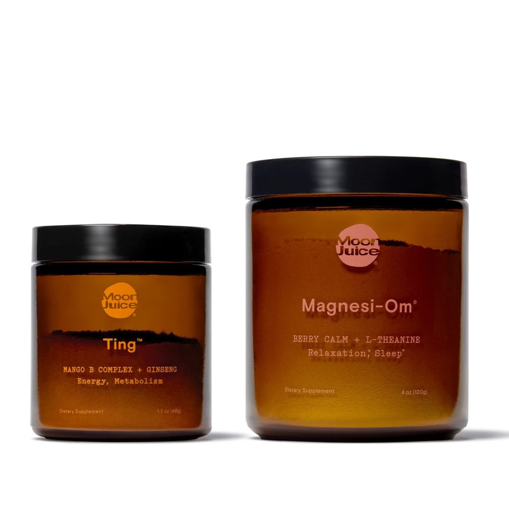 Ting &amp; Magnesi-Om por Moon Juice Silencioso Complejo de vitamina B &amp; Ginseng para la energía natural sin cafeína &amp; Magnesi-Om Magnesium Powder Suplemento para la relajación