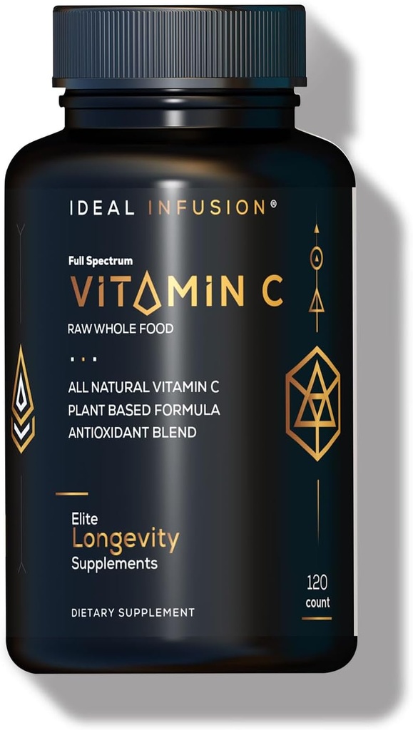 Ideal Infusión de alimentos integrales Complejo de vitamina C: Vitamina orgánica C de Naranjas y Berries con Bioflavanoides Basados en Alimentos Naturales (60 Servings) No
