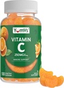 Vitamina C Gummies para adultos - 250 mg Yummy Vitamina C Gummy - VIT C Gummies - Suplemento de apoyo inmune -Orange Flavored Kosher, Halal, Gluten Free (100 Conde)