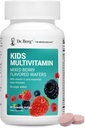Dr. Berg Kids Chewable Multivitamins (NOTened Sweet w/Sugar) - Daily Multivitamin for Kids That Incluye 20 Nutrients & Trace Mineral Complex - Mixed Berry Chewable Vitamins for Kid - Red Wafers