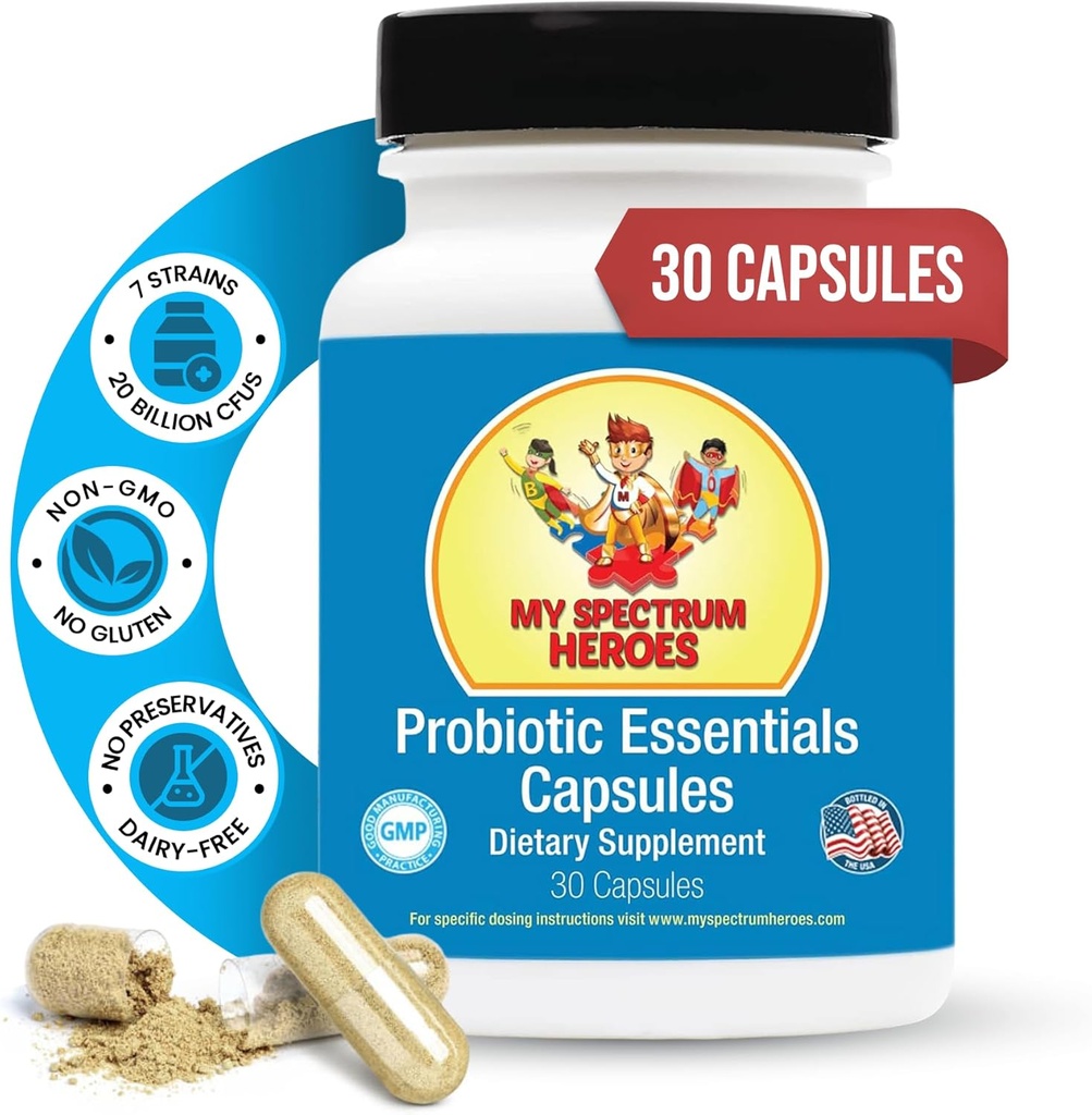 Cápsulas probióticas para la salud digestiva - Estrenos diversos con 20 millones de UF, soporta la absorción de micronutrientes, mantener el equilibrio de Gut y la regularidad intestinal ideal para adolescentes y adultos - (30 conteo)