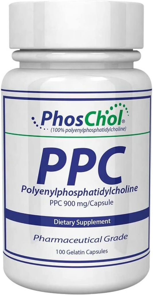PhosChol PPC Polyenyl Phosphatidyl Choline Choline Suplemento 900mg 100 Gelatin Capsules