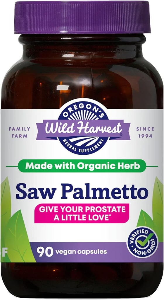 La cosecha salvaje de Oregon Saw Palmetto Organic Capsules, 90 Conde Vegetarian Capsules, 1170mg