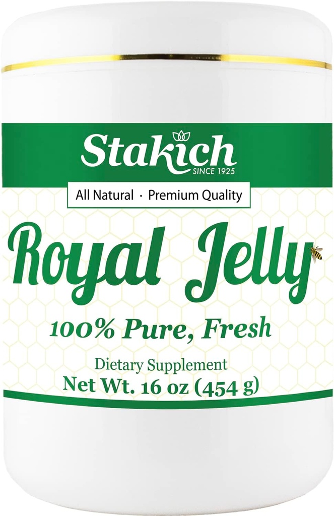 Stakich Royal Jelly - Puro, Todo Natural - No Aditivos o Preservadores Añadido - 16 Ounce (1 libra)