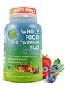 Vegan Whole Food Daily Multivitamin Sin Hierro, Multivitamínico Metilizado para Mujeres y Hombres, Hecho con Frutas & Verduras, B-Complex, Probióticos, Enzimas, CoQ10, Omegas, Turmérico, No GMO, 180 Cuenta