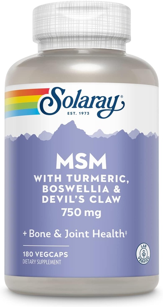 Solaray MSM Cápsulas, 750 mg, 180 Conde