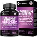 Complejo de magnesio 2285mg con magnesio Glycinate Citrate Malate Oxide Taurate Aspartate Gluconate Orotate & Mag Chloride, Zinc Copper Manganese & Vitamina C B1 B2 B6 Complejo B12 - 60 Conde USA