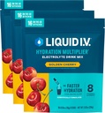 Multiplicador de hidratación I.V.® líquido - Cereza Dorada _ Electrolyte Powder Drink Mix Silencio 3 Pack (48 Serviciones)