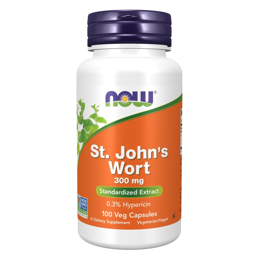 AHORA Suplementos de alimentos, Hierro de San Juan (Hypericum perforatum) 300 mg, Extracto estandarizado, 100 cápsulas de Veg