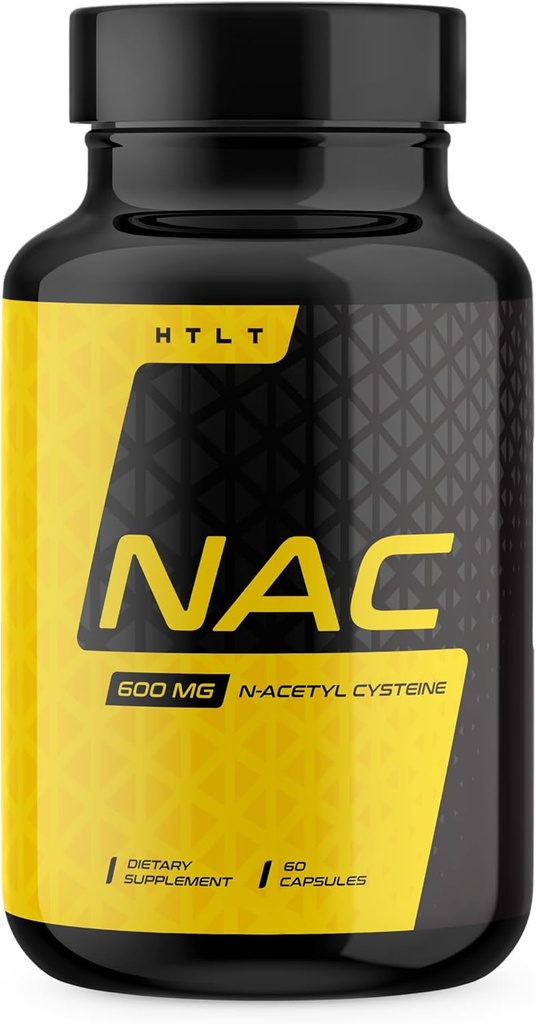 NAC por HTLT tención 600 mg de N-Acetyl Cysteine per Serving Silencioso Apoyo al hígado Suplemento Silencio (60 cápsulas)