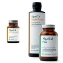 ALGAECAL Bundle - Vitamina D3 Completo (1000 UI) + Vitaminas K2, E ' A " Calcio de base vegetal para huesos más fuertes " Aceite de pescado Omega 3 1200 mg EPA DHA