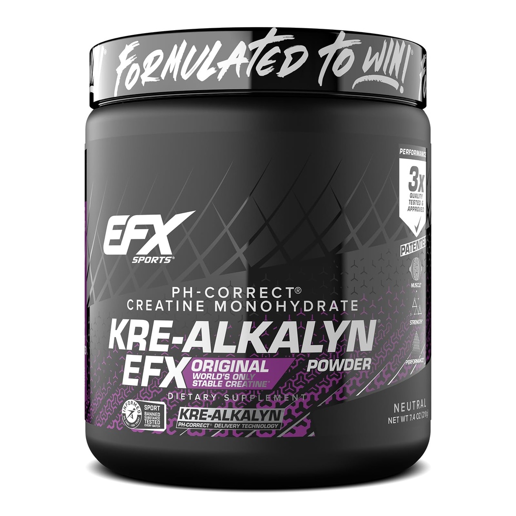 EFX Sports Kre-Alkalyn EFX Powder | pH Correct Creatine Monohydrate Powder Supplement | Strength, Muscle Growth & Performance | 140 Servings (Unflavored)
