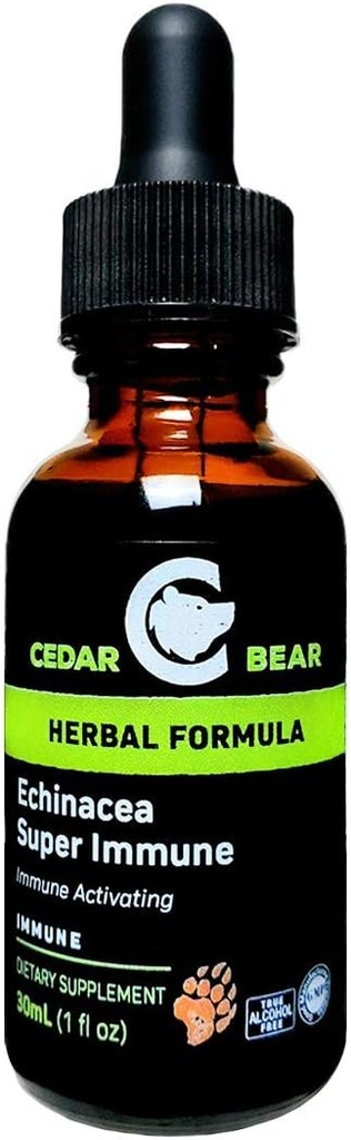 Cedar Bear Echinacea Super Immune Blend a Liquid Herbal Supplement that Boost Your Immune System to Help Maintain White Blood Cell Activity and Other Immune Functions 1 Fl Oz