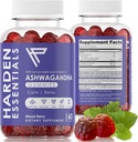 KSM-66 Ashwagandha Gummies w/Lemon Balm & Vitamina D (Max Strength 750mg por Gummy) - Herbal Vegan & Gluten Free - Calma Mood Relax - Estrés de Apoyo - Gummies para Adultos Niños Mujeres Hombres (60 Cuenta)