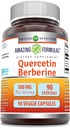 Amazing Formulas Quercetin Berberine - 250mg Berberine y 250mg Quercetin, 90 Veggie Capsules Suplemento ← Non-GMO ANTE Gluten Free ← Hecho en EE.UU.