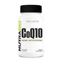 NutraBio CoQ10 Suplemento dietético con Bioperina, Función cardíaca sana y producción de energía celular, 200 mg - 60 cápsulas