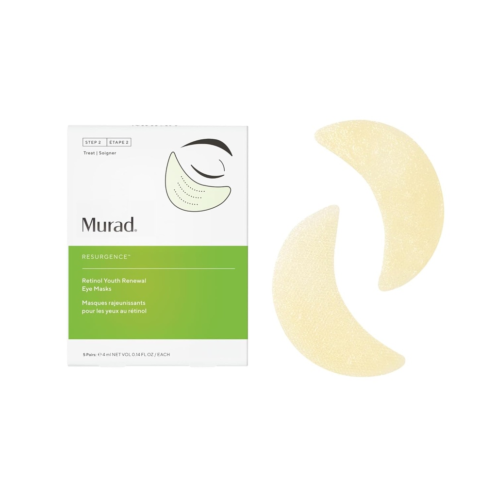 Murad Dr. Zion Retinol Youth Renewal Eye Masks – No-Slip Full Absorption Bio-Cellulose Under Eye Patches with Retinol, Blue Agave, " Passionfruit for Lines, Wrinkles, Puffiness